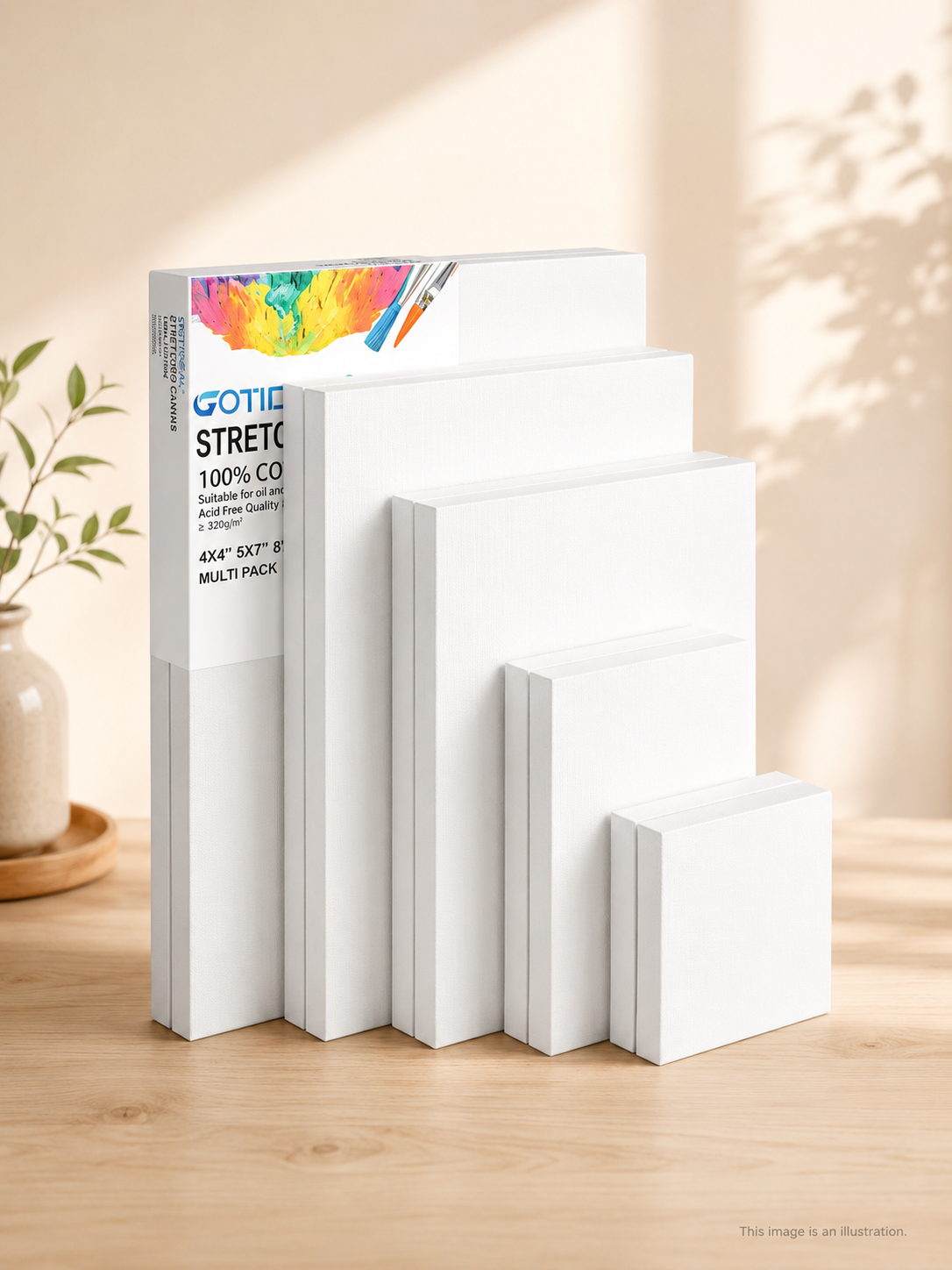 4pcs Blank Artist Premium Canvas Set – DIY Painting & Craft Base Pack