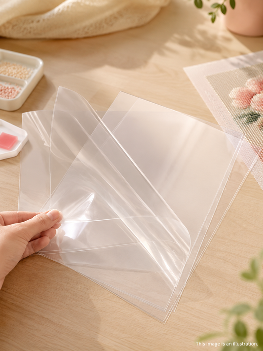 Diamond Painting A4 Adhesive Sheets – 20 pcs Clear Double-Sided Adhesive Covers