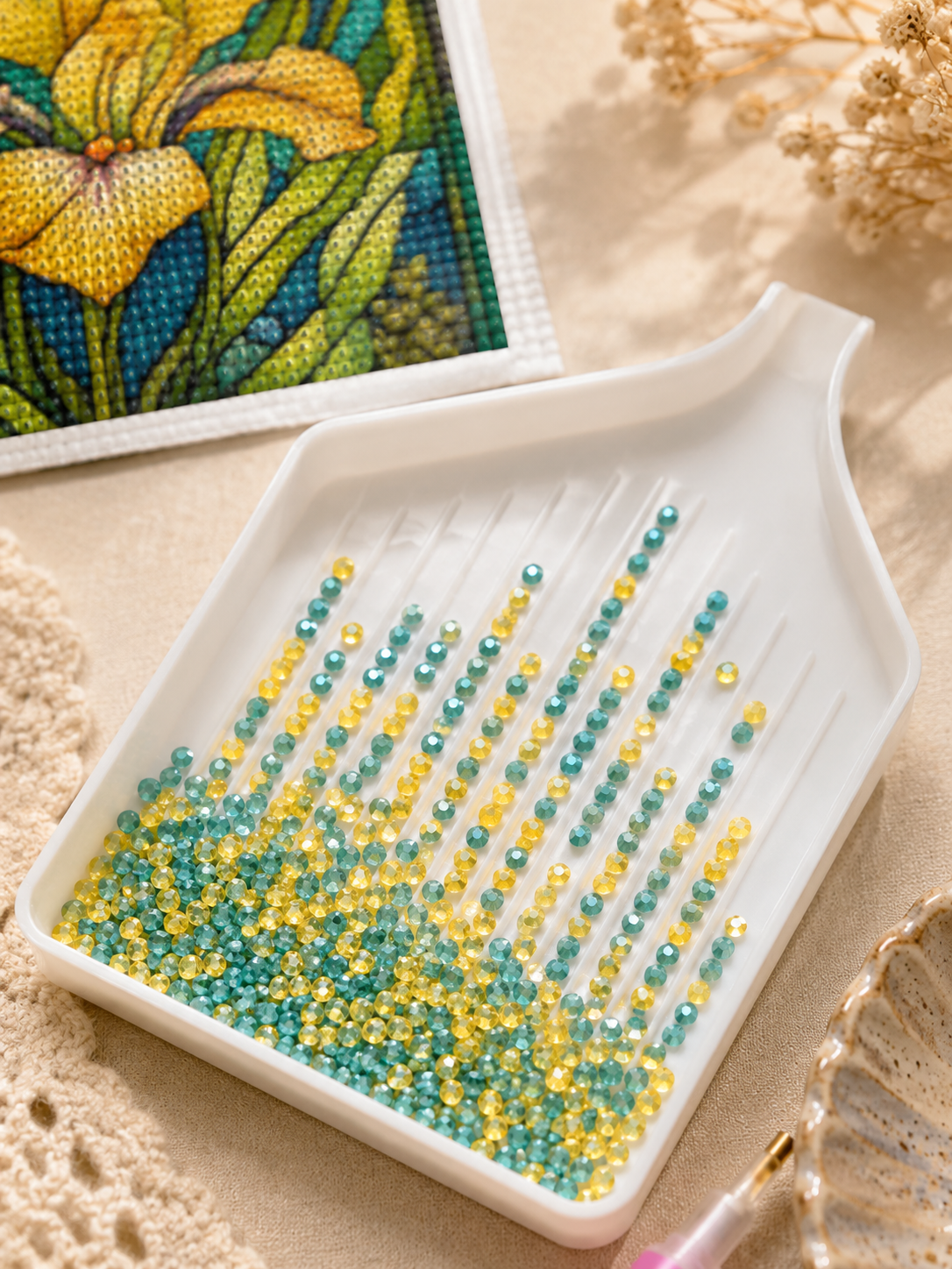 Golden Iris Garden – Fairy Dust Diamond Painting Kit