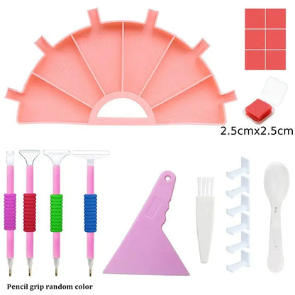 Diamond Painting 6-Grid Palette Tray Set – Drill Sorting & Pouring Tool