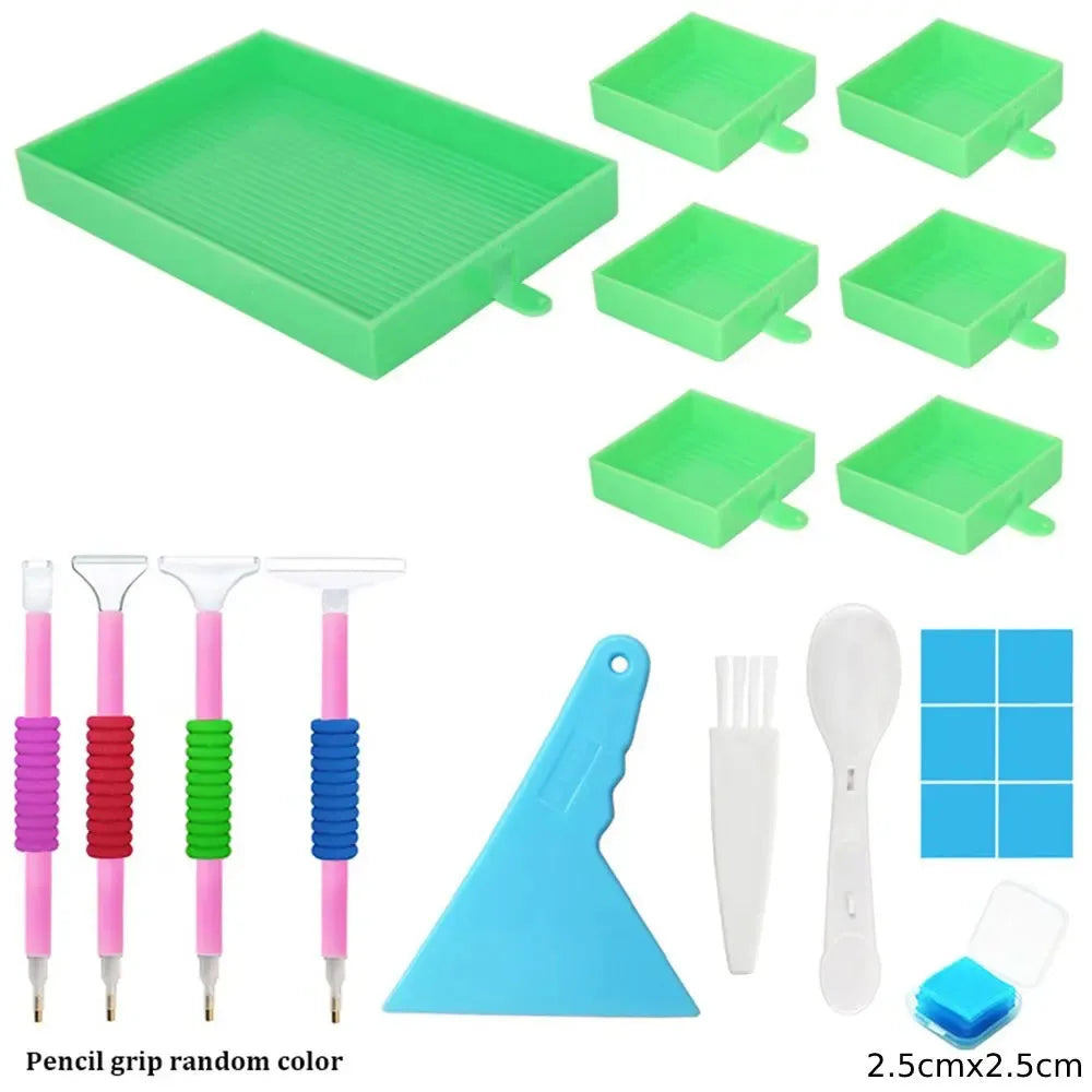 9/20 pcs Diamond Painting Multi-Tray Organizer – Drill Sorting Tray Set