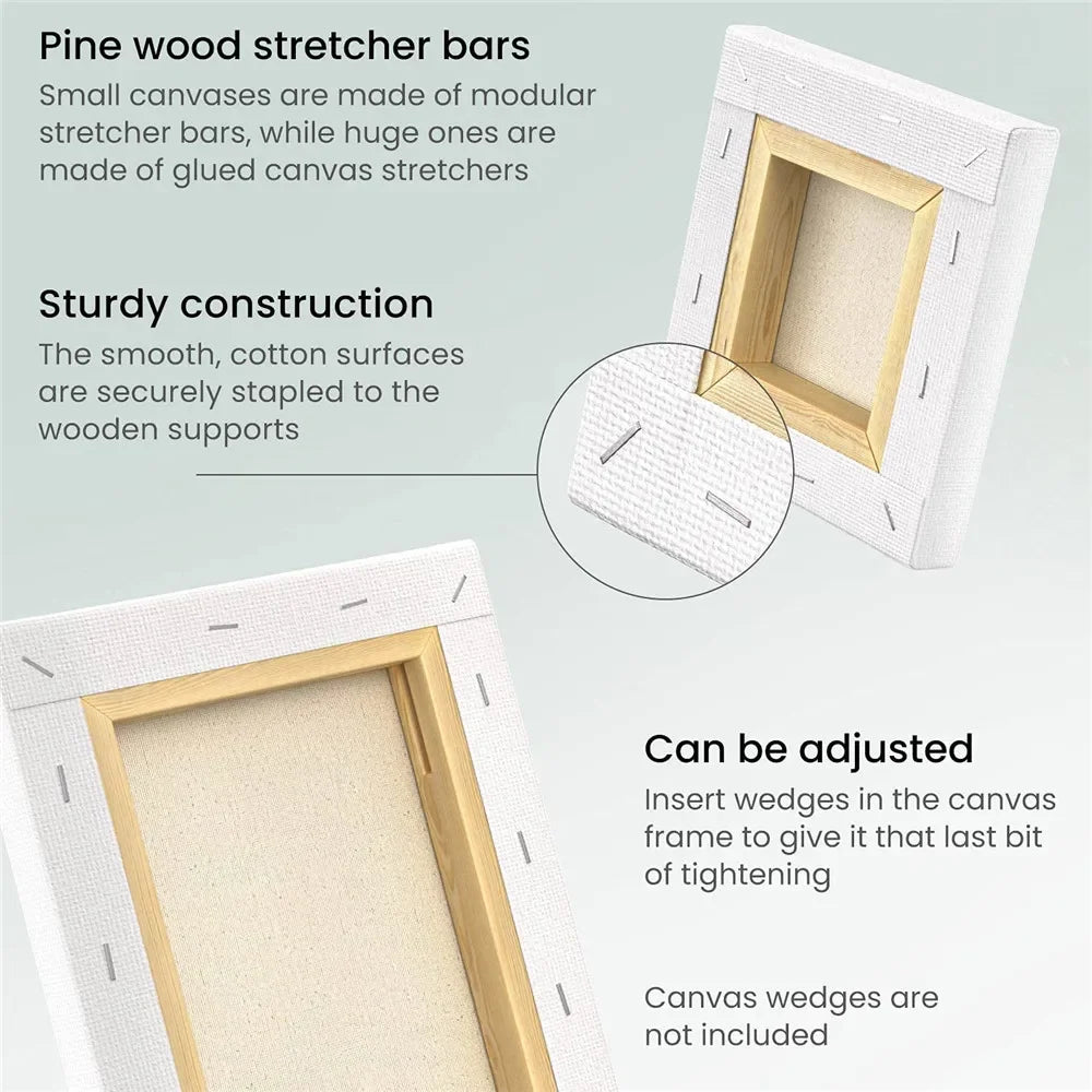 4pcs Blank Artist Premium Canvas Set – DIY Painting & Craft Base Pack
