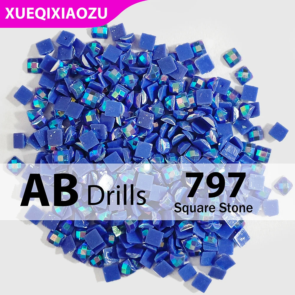 AB Square Diamond Painting Drills –  2.5 mm Single Colour Refill Pack ca. 1000 pcs