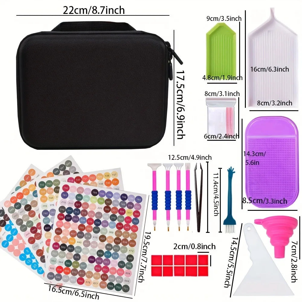Diamond Painting Tool Storage Bag – 30-Piece Organizer Set