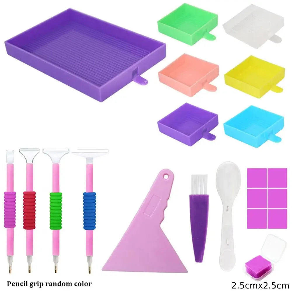 9/20 pcs Diamond Painting Multi-Tray Organizer – Drill Sorting Tray Set