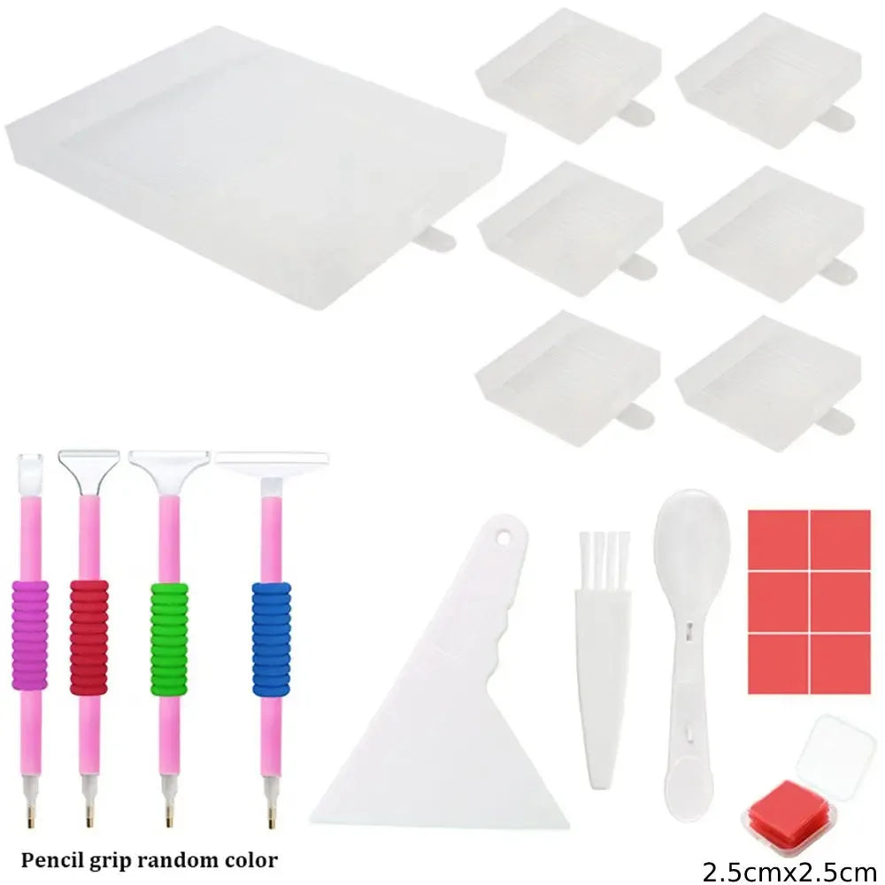 9/20 pcs Diamond Painting Multi-Tray Organizer – Drill Sorting Tray Set