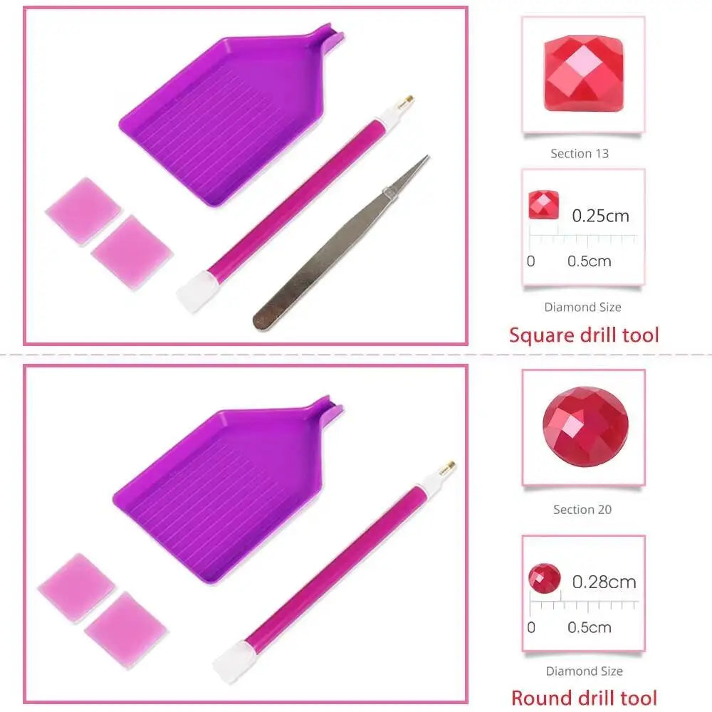 Crimson Ocean Wave – Diamond Painting Kit