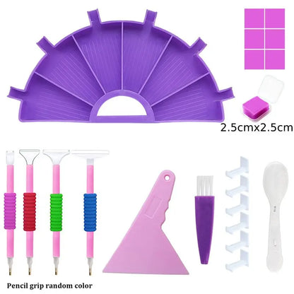 Diamond Painting 6-Grid Palette Tray Set – Drill Sorting & Pouring Tool