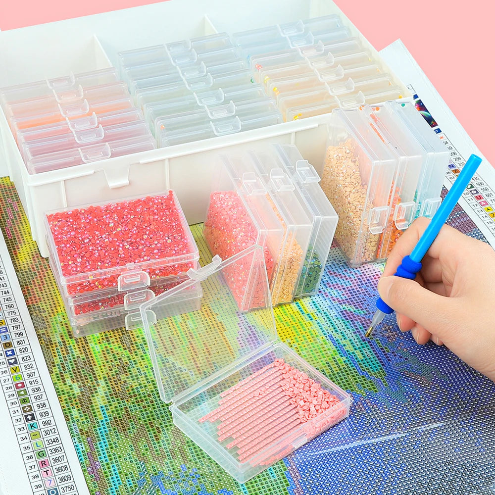 2/5/10 pcs Diamond Painting Tray Containers – Stackable and Lockable Drill Trays