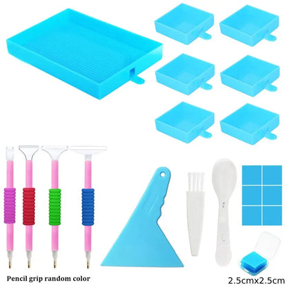 9/20 pcs Diamond Painting Multi-Tray Organizer – Drill Sorting Tray Set