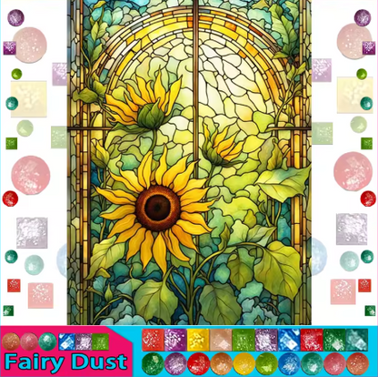 Stained Glass Sunflowers – Fairy Dust Diamond Painting Kit