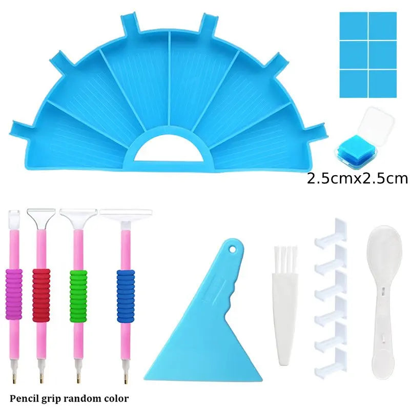 Diamond Painting 6-Grid Palette Tray Set – Drill Sorting & Pouring Tool
