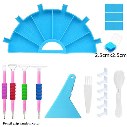 Diamond Painting 6-Grid Palette Tray Set – Drill Sorting & Pouring Tool