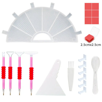Diamond Painting 6-Grid Palette Tray Set – Drill Sorting & Pouring Tool