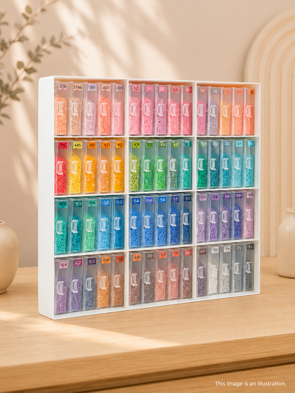 Diamond Painting Storage Organizer – 60-Piece Tray & Container Rack