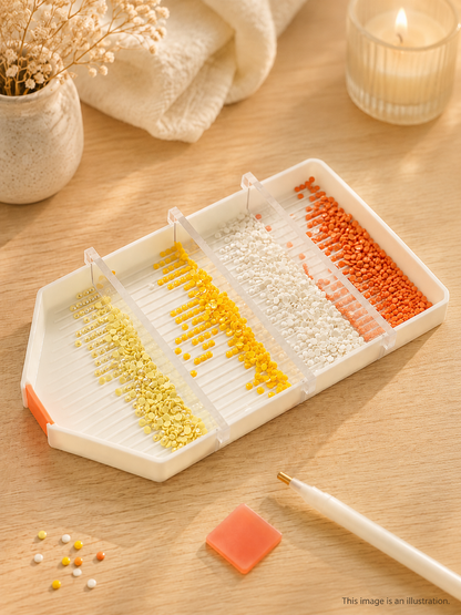 Diamond Painting Sorting Tray Set – Baffle Tray & Drill Pouring Tool