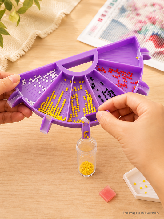 Diamond Painting 6-Grid Palette Tray Set – Drill Sorting & Pouring Tool