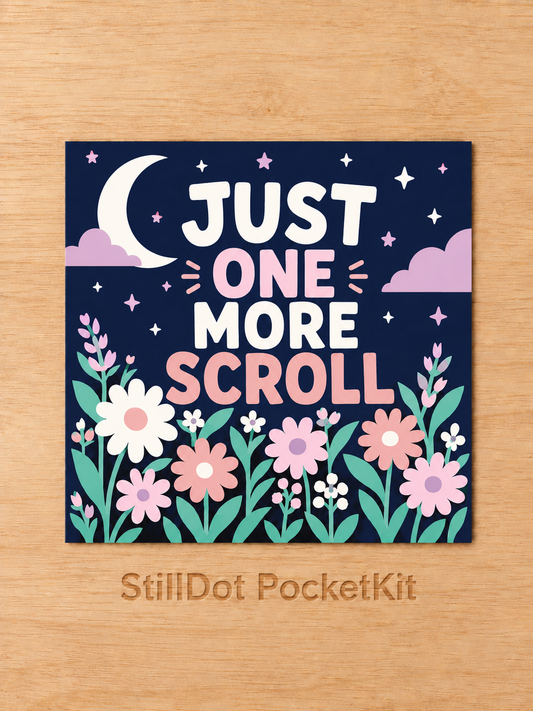 Just One More Scroll - 25cmx25cm Round Drill StillDot Diamond Art Pocket Kit