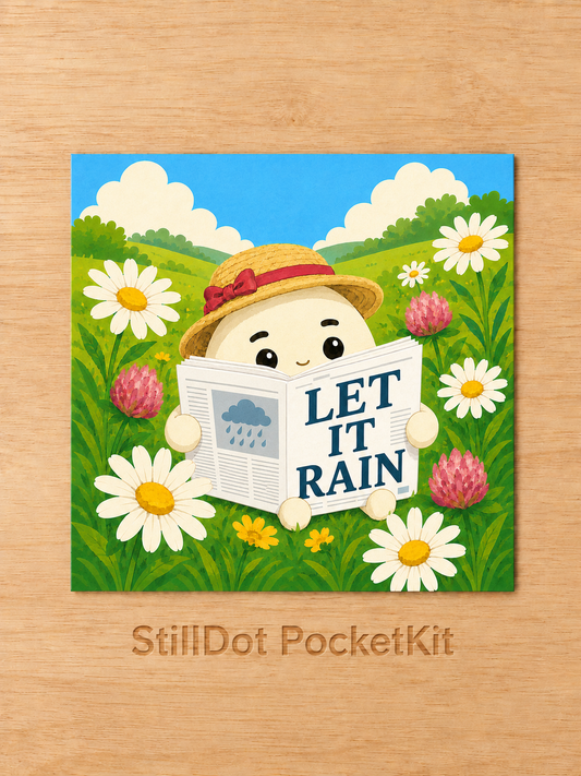 Let It Rain - 25cmx25cm Round Drill StillDot Diamond Art Pocket Kit